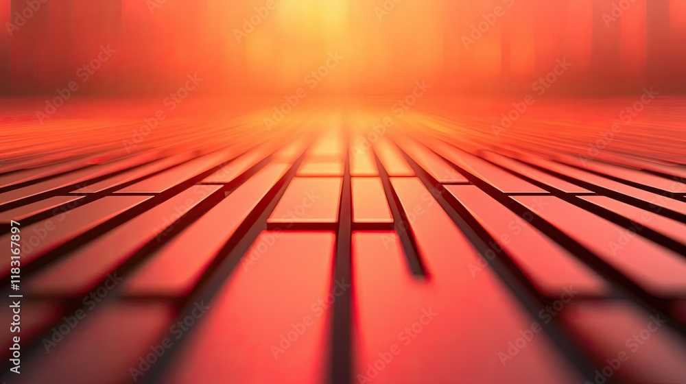 Poster Floor abstract background concept. An artistic view of red lit floor tiles creating a futuristic atmosphere.