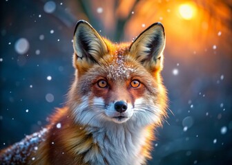Fototapeta premium Majestic Red Fox Winter Portrait - 4K Slow Motion Wildlife Photography