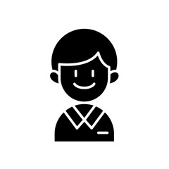 Male student icon in glyph style
