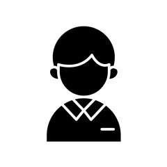 Male student icon in glyph style