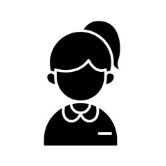 Female student icon in glyph style