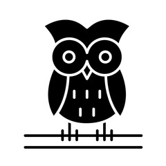 Owl icon in glyph style