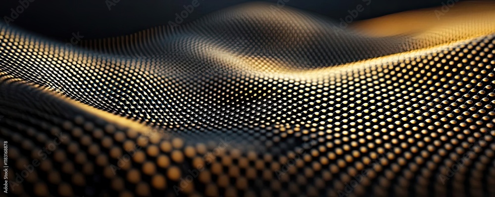 Poster Dots abstract background idea. Abstract background with wave-like pattern and golden dots, creating a modern, dynamic look.