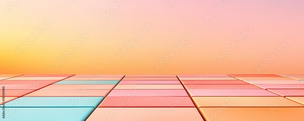 Poster floor abstract background concept. a vibrant abstract design featuring colorful geometric tiles with