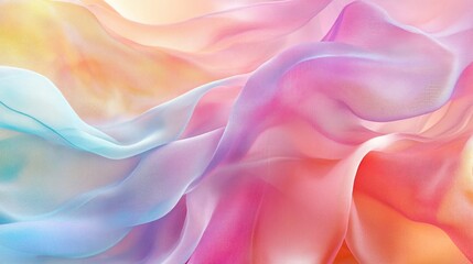 Obraz premium Bright pastel waves with a blend of gradient lighting, forming a vibrant and abstract pattern for a colorful and energetic aesthetic