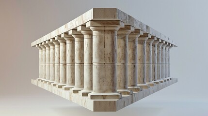 Obraz premium Majestic Ancient Greek Temple with Iconic Columns in Refined Architectural Style Showcasing the Grandeur and Elegance of Classical Greek Civilization