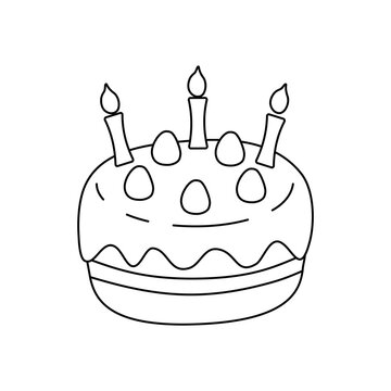 recommend clip art: シンプルなケーキのイラスト　線画　