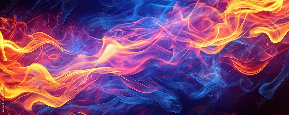 Aufkleber Fire abstract background concept. Vibrant and colorful abstract flames swirling fiercely in a dynamic composition.