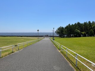 Park with a view of the sea, Tokyo, Japan