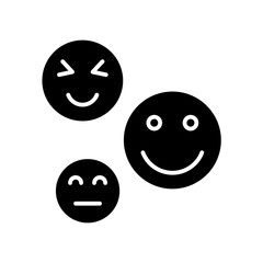Happy emotion icon in glyph style