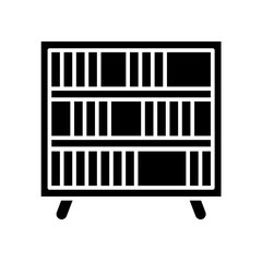 Bookshelf icon in glyph style