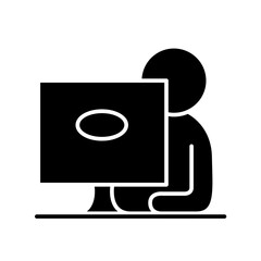 Online education icon in glyph style