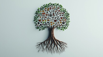 A tree with many leaves and branches