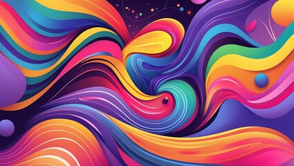 Obraz premium Abstract Colorful Swirling Waves Design Background