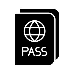 Passport icon in glyph style