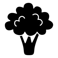 Broccoli icon in glyph style