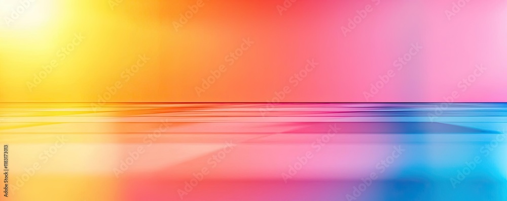 Poster Floor abstract background concept. A vibrant abstract backdrop with a gradient of colorful hues and soft light effects.
