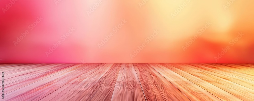 Poster Floor abstract background concept. A vibrant gradient background with wooden floor creating a serene and warm atmosphere.
