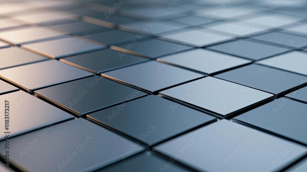 Poster Floor abstract background concept. Close-up of sleek black tiles creating a modern, textured surface.