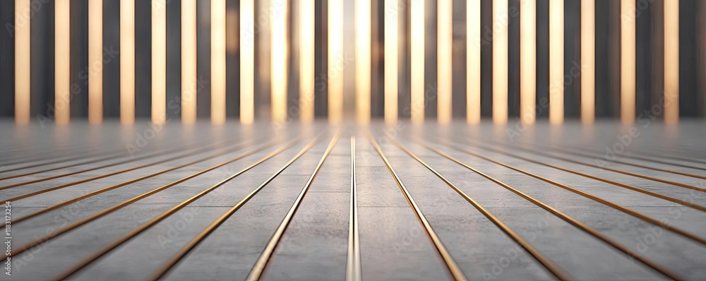 Poster floor abstract background concept. modern interior space with elegant wooden floor and light from wi