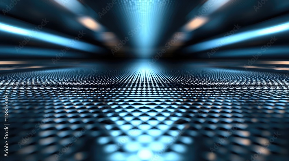 Poster Floor abstract background concept. Futuristic abstract background with glowing lines and reflective surfaces.