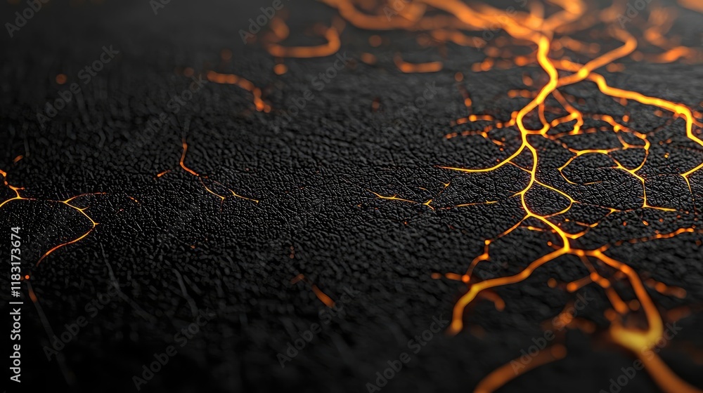 Aufkleber Fire abstract background concept. Abstract texture with glowing golden lines on a dark background, suitable for design.