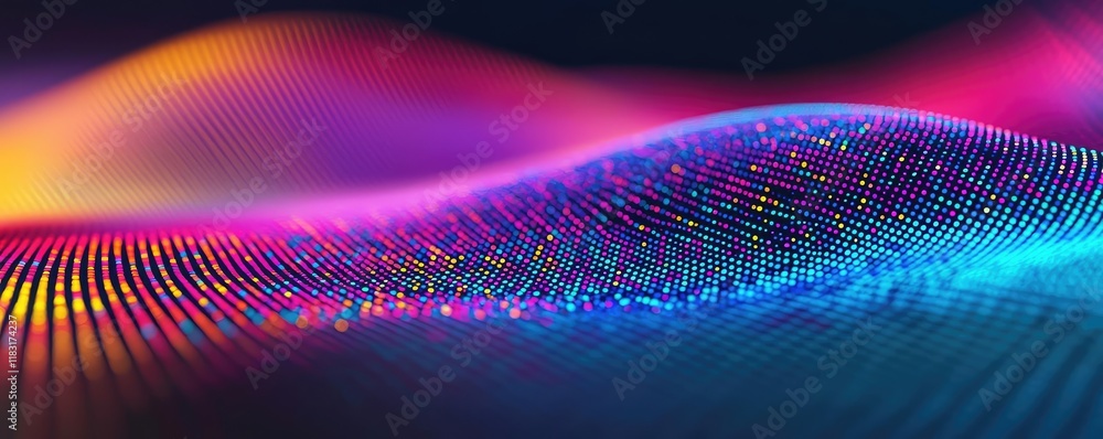 Aufkleber Dots abstract background idea. Vibrant abstract waves of color in a dynamic, flowing digital design.