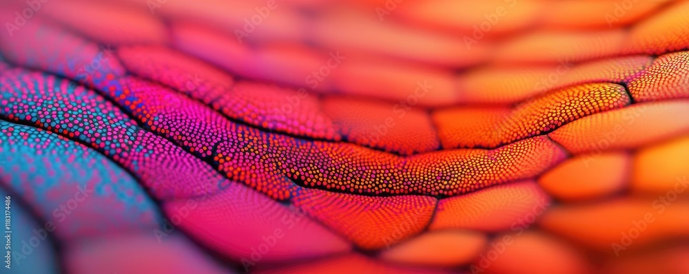 Aufkleber Dots abstract background idea. Colorful abstract patterns resembling microscopic structures in a vibrant visual display.