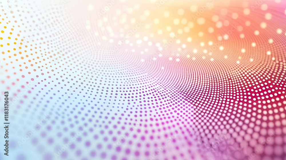 Aufkleber Dots abstract background idea. Vibrant abstract background with colorful dots and waves creating a dynamic visual effect.