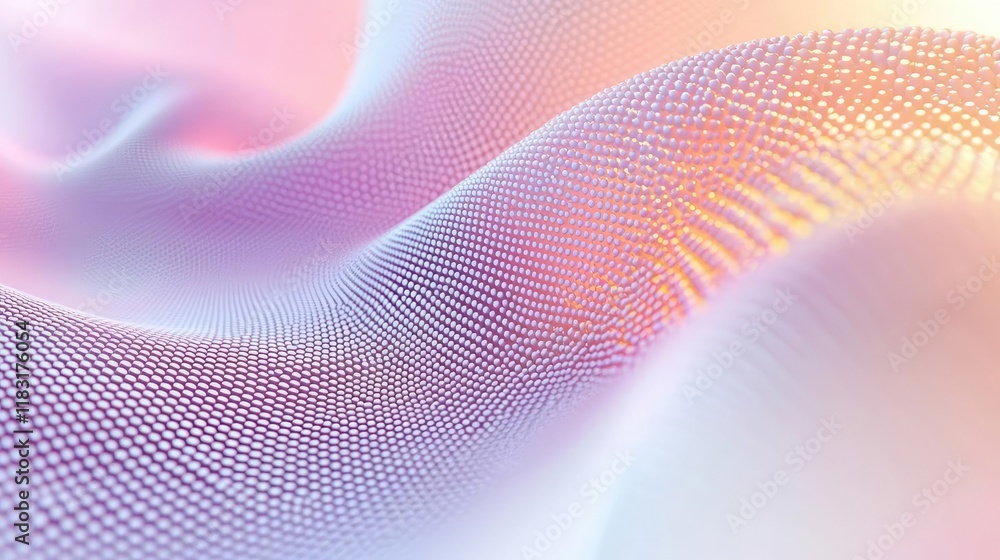 Poster Dots abstract background idea. Abstract wave pattern with soft gradients, creating a serene and digital ambiance.