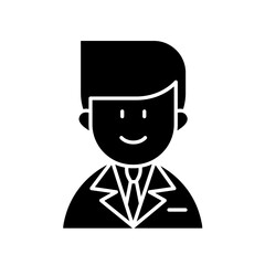 Businessman icon in glyph style