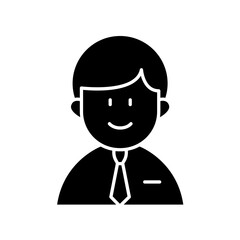 Businessman icon in glyph style