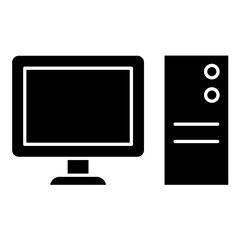 Computer icon in glyph style