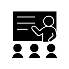 Business presentation icon in glyph style