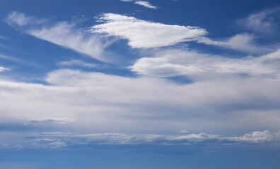 High clouds seen from an airplane, Japan