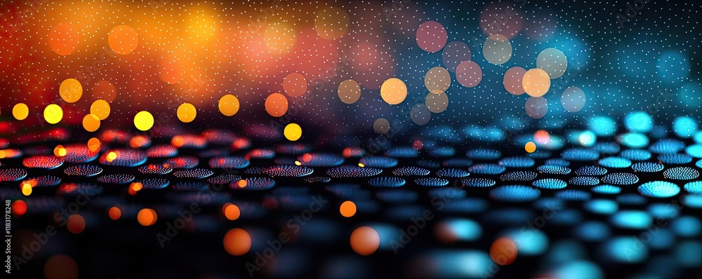 Aufkleber Dots abstract background idea. A vibrant abstract background of colorful bokeh lights and gradient patterns.