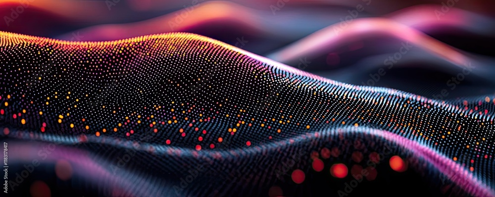 Poster Dots abstract background idea. Abstract digital waves with vibrant colors creating a dynamic visual experience.