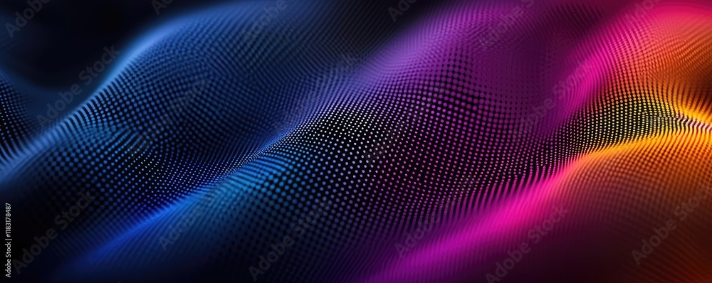Aufkleber Dots abstract background idea. Vibrant abstract wave patterns with a blend of colors creating a dynamic visual effect.