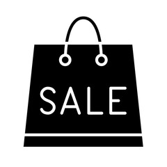 Shopping bag icon in glyph style