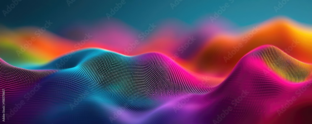 Aufkleber Dots abstract background idea. Vibrant abstract waves in colorful hues blending into a visually stunning design.