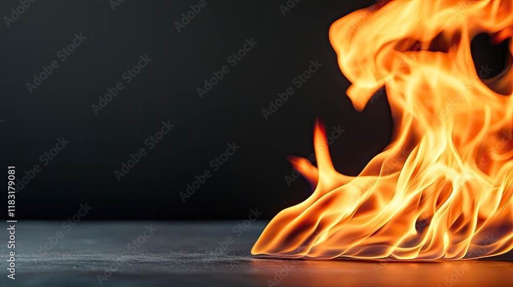 Poster fire abstract background concept. a dynamic flame dancing against a dark background, showcasing the 