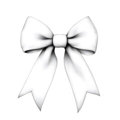 hand drawn vintage white bow with elegant ribbons, perfect for decoration