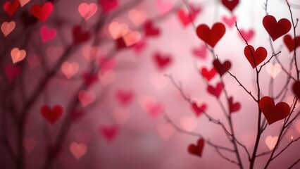 Obraz premium Romantic background with hearts.