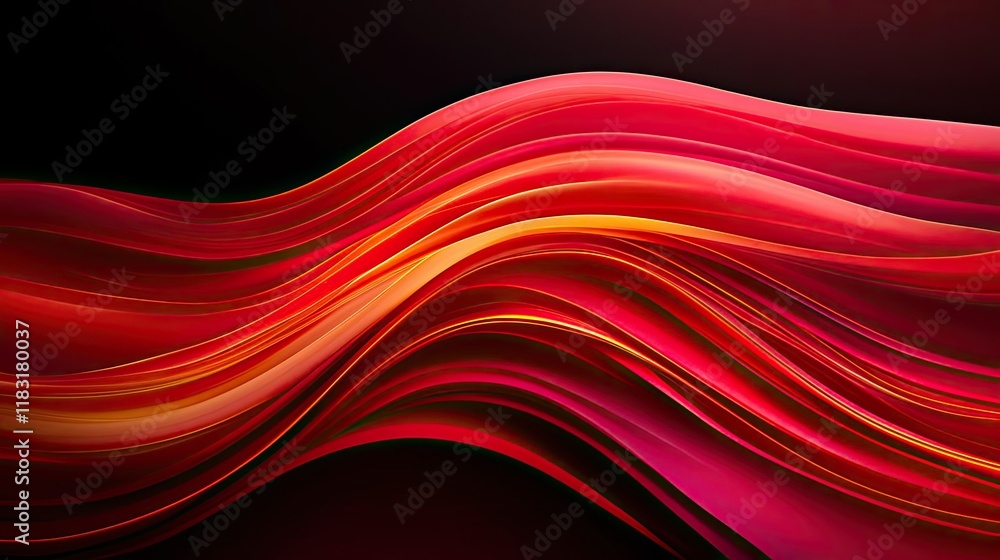 Poster Fire abstract background concept. Vibrant red and orange wave patterns creating a dynamic and energetic visual effect.