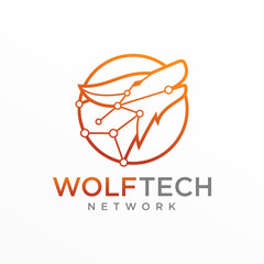Wolf Tech Logo Icon Vector Template