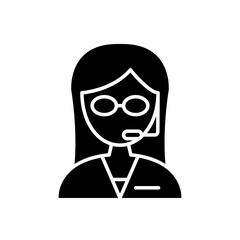 Operator, call center icon in glyph style