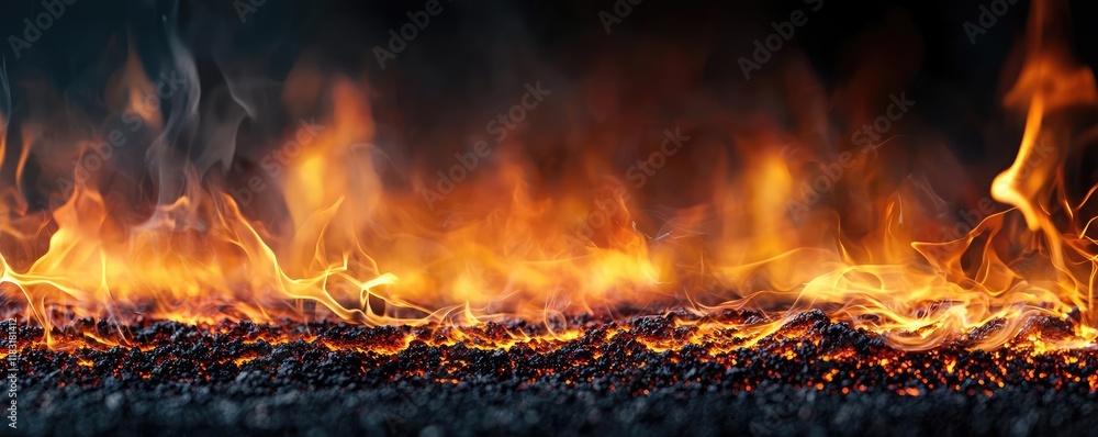 Poster fire abstract background concept. vivid flames flicker and dance, creating an intense and dramatic f