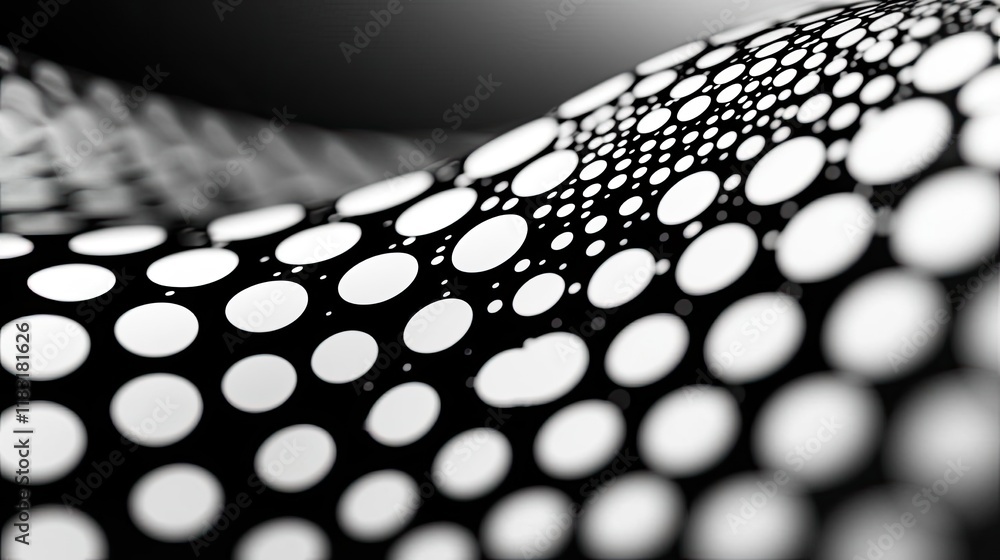 Poster Dots abstract background idea. Abstract black and white dotted pattern creating a wave-like texture for design use.