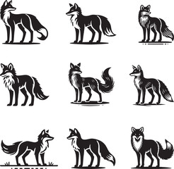 collection of animals silhouettes