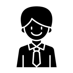 Businessman icon in glyph style